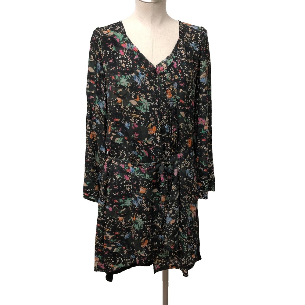 Zadig & Voltaire Rossignol Print A Line Dress Womens Small Floral Hi Lo Belted